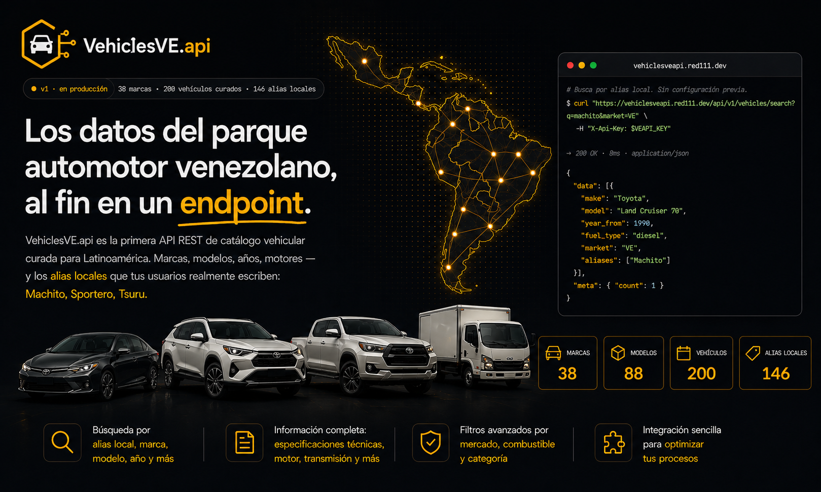 VehiclesVE.api — Datos vehiculares para Latinoamérica